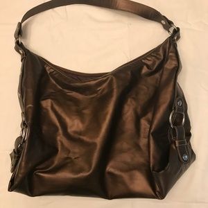Tommy Hilfiger brown metallic hobo bag